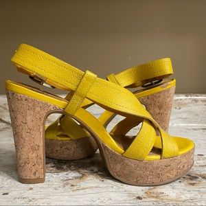 Gianni Bini Cork Platform Sling Back